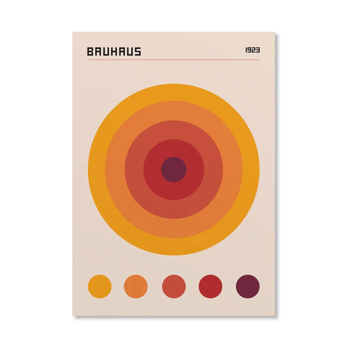 Abstract Orange Bauhaus Geometric Poster Pop Art Sunrise & Bicycle Wall Art Prints for Modern Living Room Dormitory Home Decor
