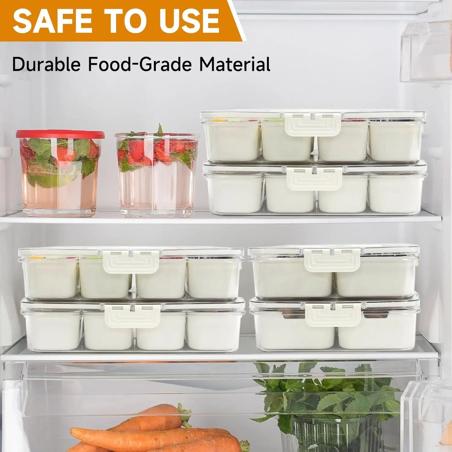 8 Grid Snack Box With Lid Portable Travel Charcuterie Board Refrigerator Food Storage Organizer Container