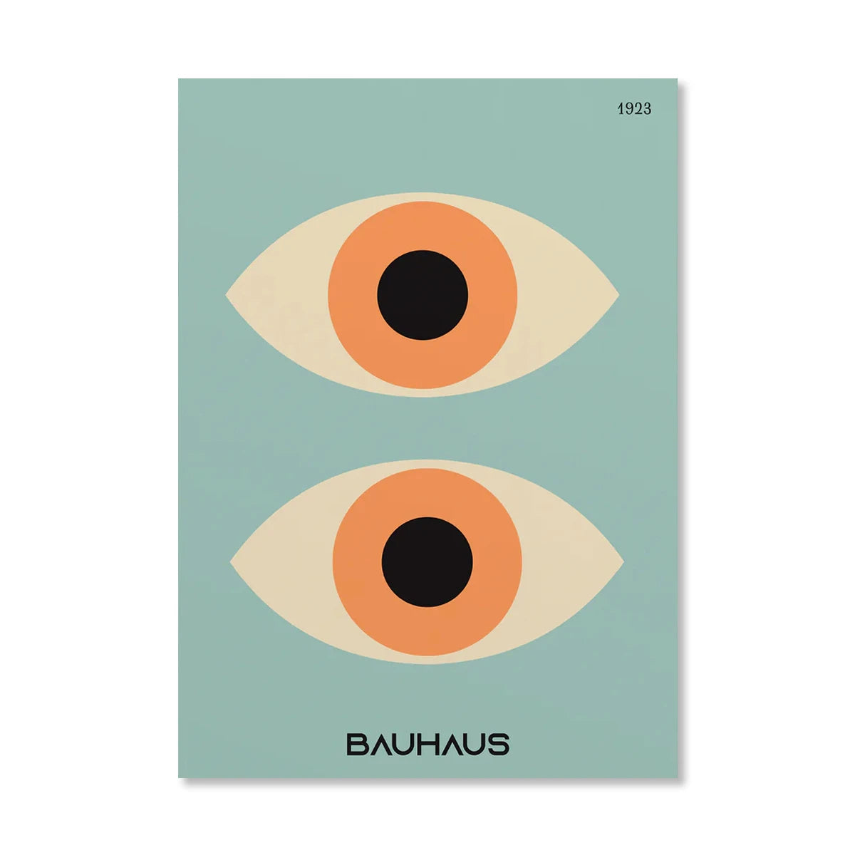 Abstract Orange Bauhaus Geometric Poster Pop Art Sunrise & Bicycle Wall Art Prints for Modern Living Room Dormitory Home Decor