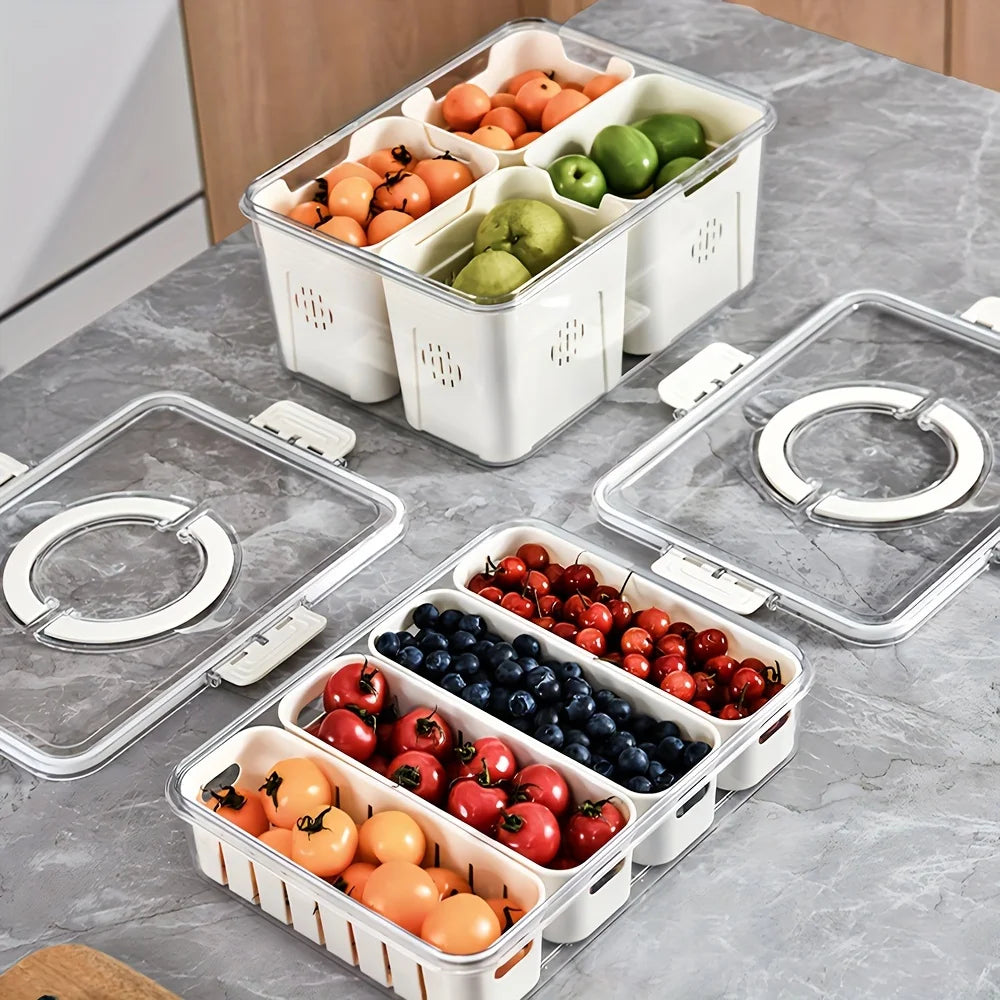 8 Grid Snack Box With Lid Portable Travel Charcuterie Board Refrigerator Food Storage Organizer Container
