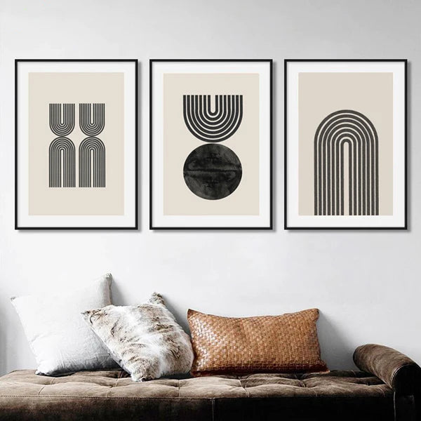 Modern Geometric Rainbow Poster Mind Century Wall Art Canvas Print Boho Decoration Painting Pictures Living Room Home Wall Decor