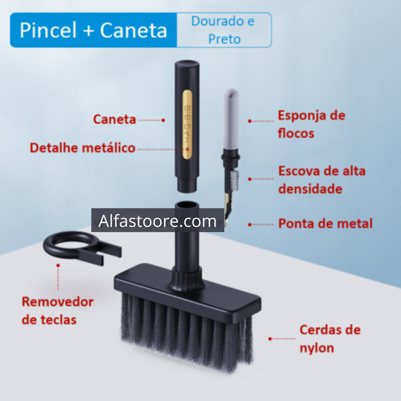 ESCOVA MULTIFUNCIONAL PARA LIMPEZA DE FONES TECLADOS CELULAR E NOTBOOK