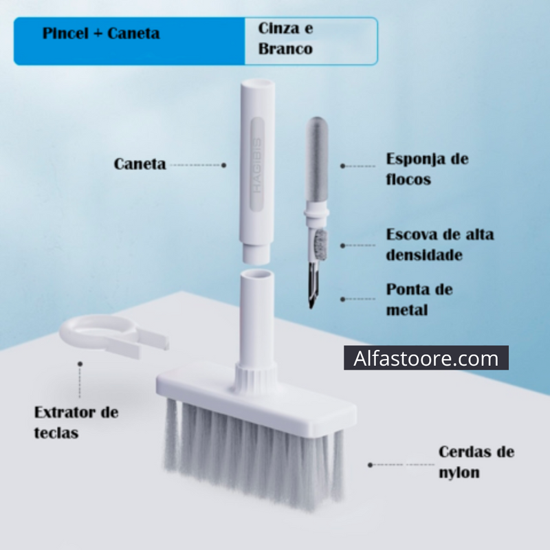 ESCOVA MULTIFUNCIONAL PARA LIMPEZA DE FONES TECLADOS CELULAR E NOTBOOK