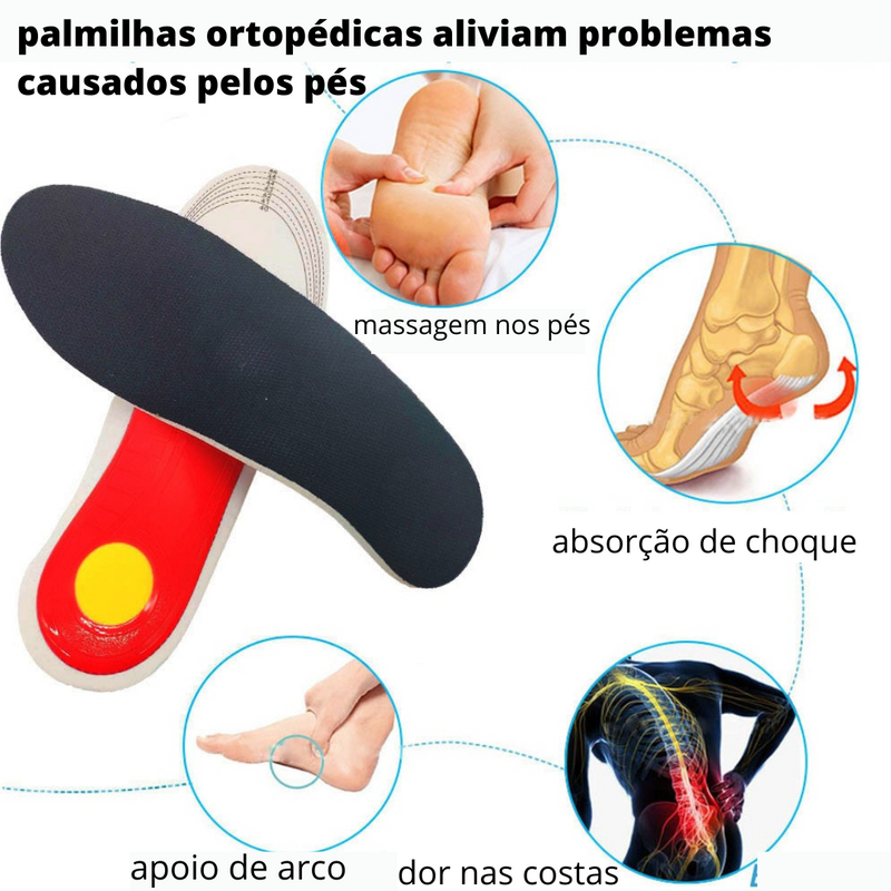 Palmilha Ortopédica Ortomax™ com Amortecimento de Impacto